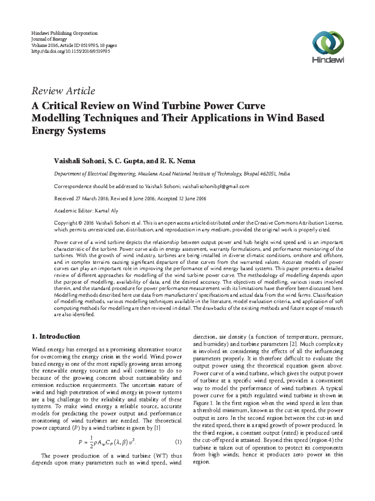 A Critical Review on Wind Turbine Power Curve Modelling Techniques and ...