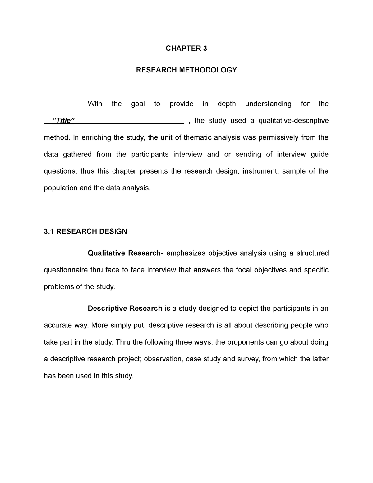 practical research 1 chapter 3 qualitative