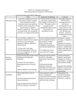 Sim Prep 3 ACLS, Shock, Burn Injury - NRSG 201 Simulation Prep Sheet ...