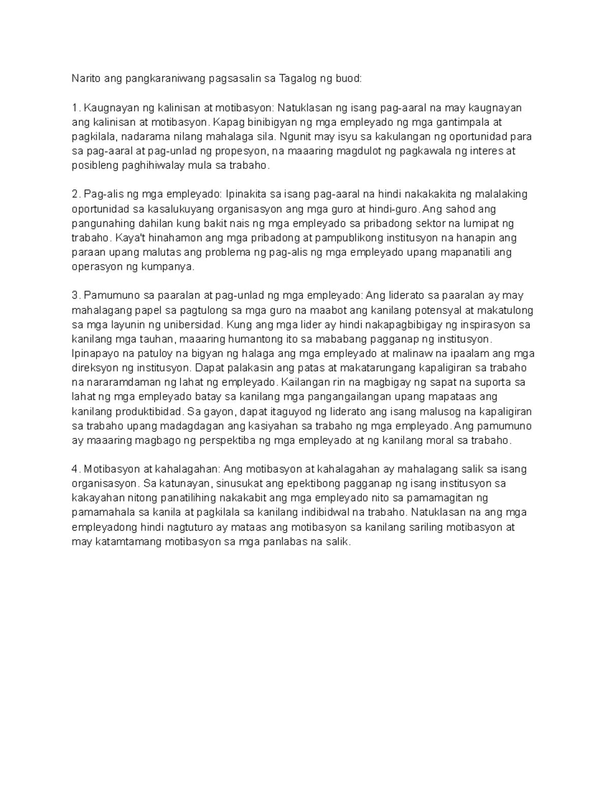 Related works gegegegege Narito ang pangkaraniwang pagsasalin sa Tagalog ng buod Kaugnayan