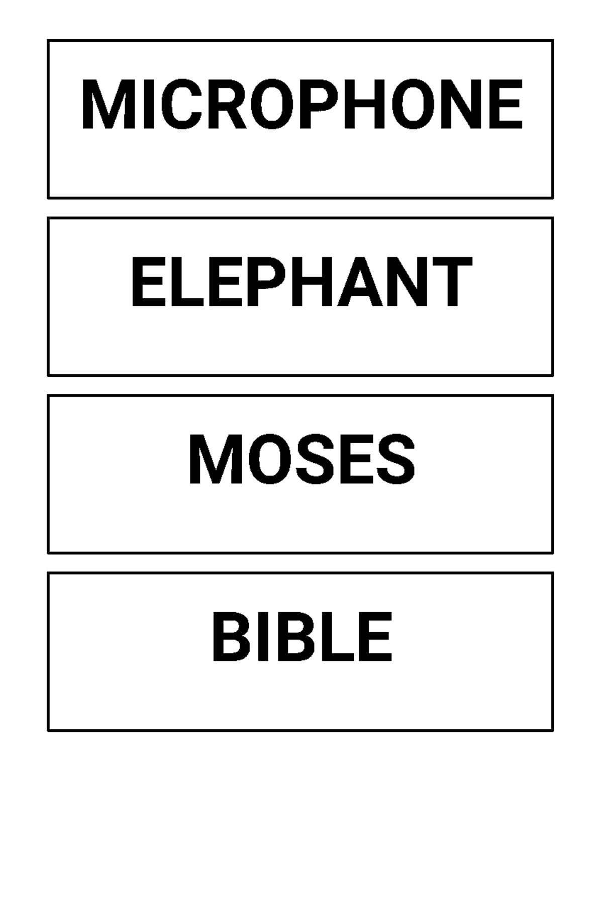 Charades - bsed in filipino - MICROPHONE ELEPHANT MOSES BIBLE CAROUSEL ...