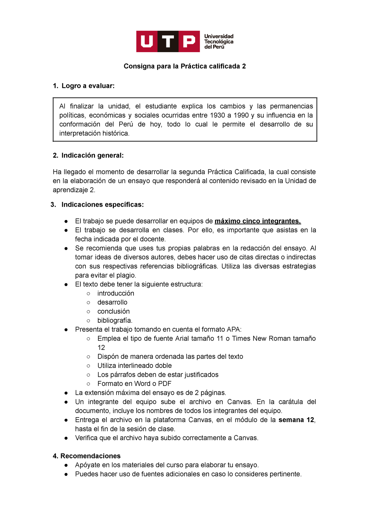 EA N06I PC2Consigna 23C2A - Consigna Para La Práctica Calificada 2 1 ...