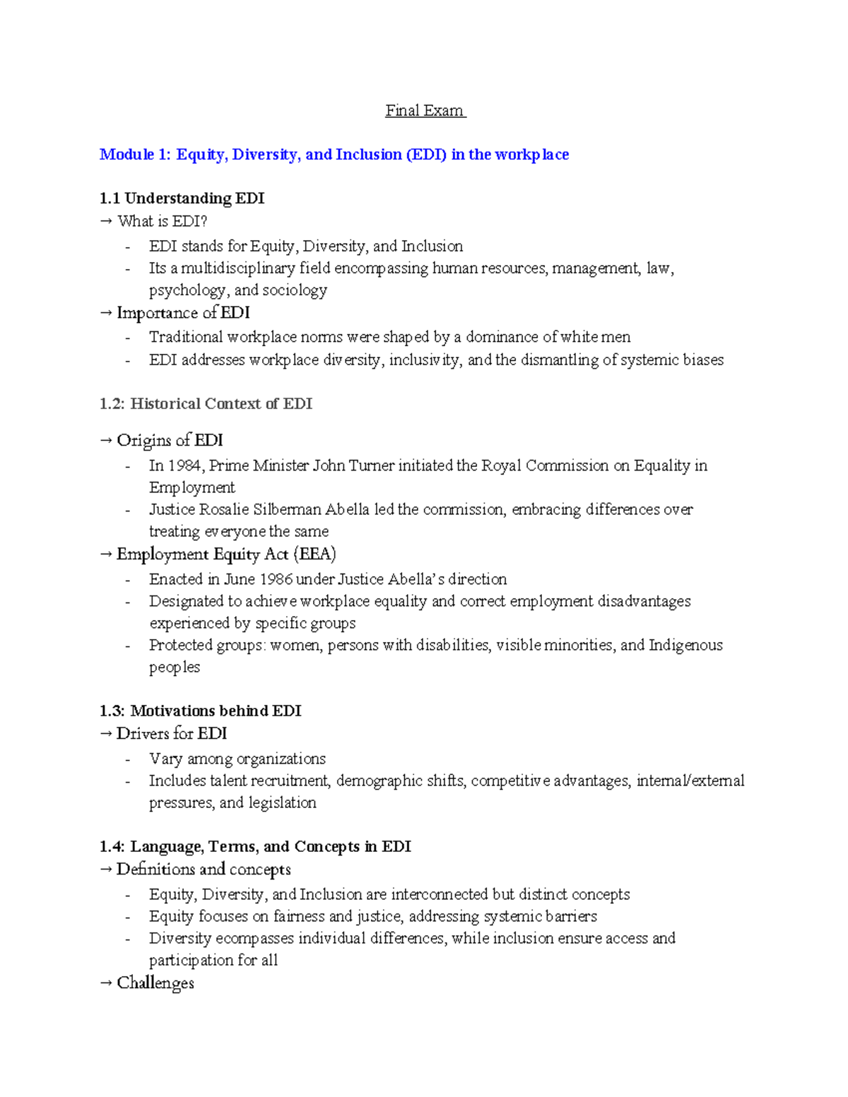 Final exam study 260 - Summary Employment Relations - Final Exam Module ...