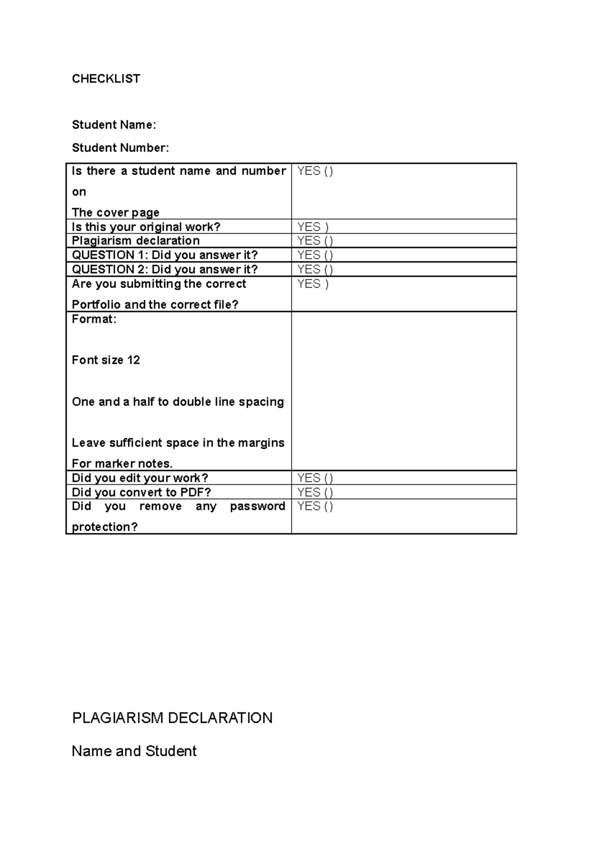 ENN1504 Portfolio - Help You With Minutes - CHECKLIST Student Name ...