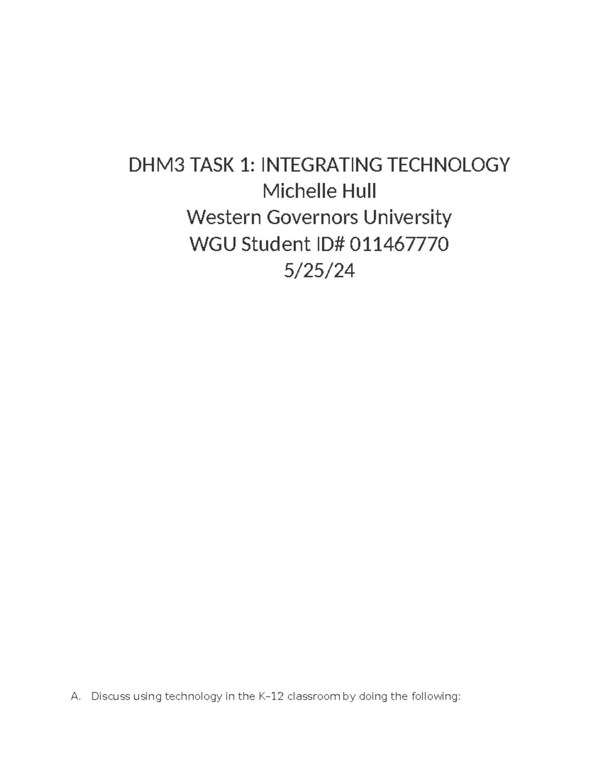 Wgu D092 Task 1 - jy9ekkh