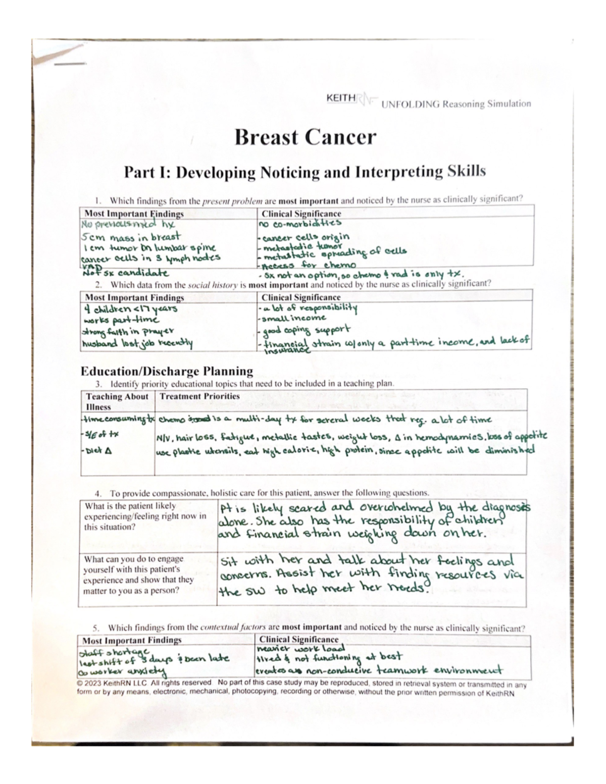 breast cancer case study answers