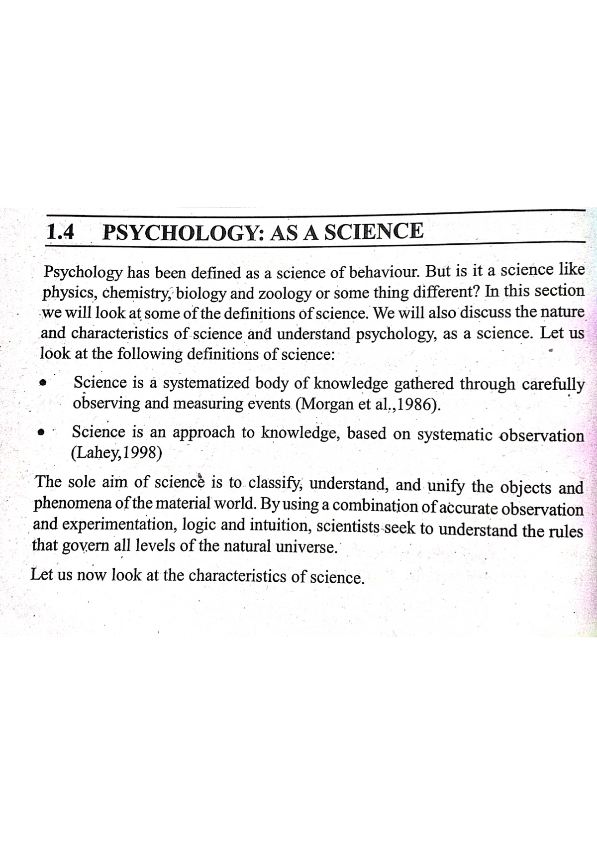 essay on psychology as a science