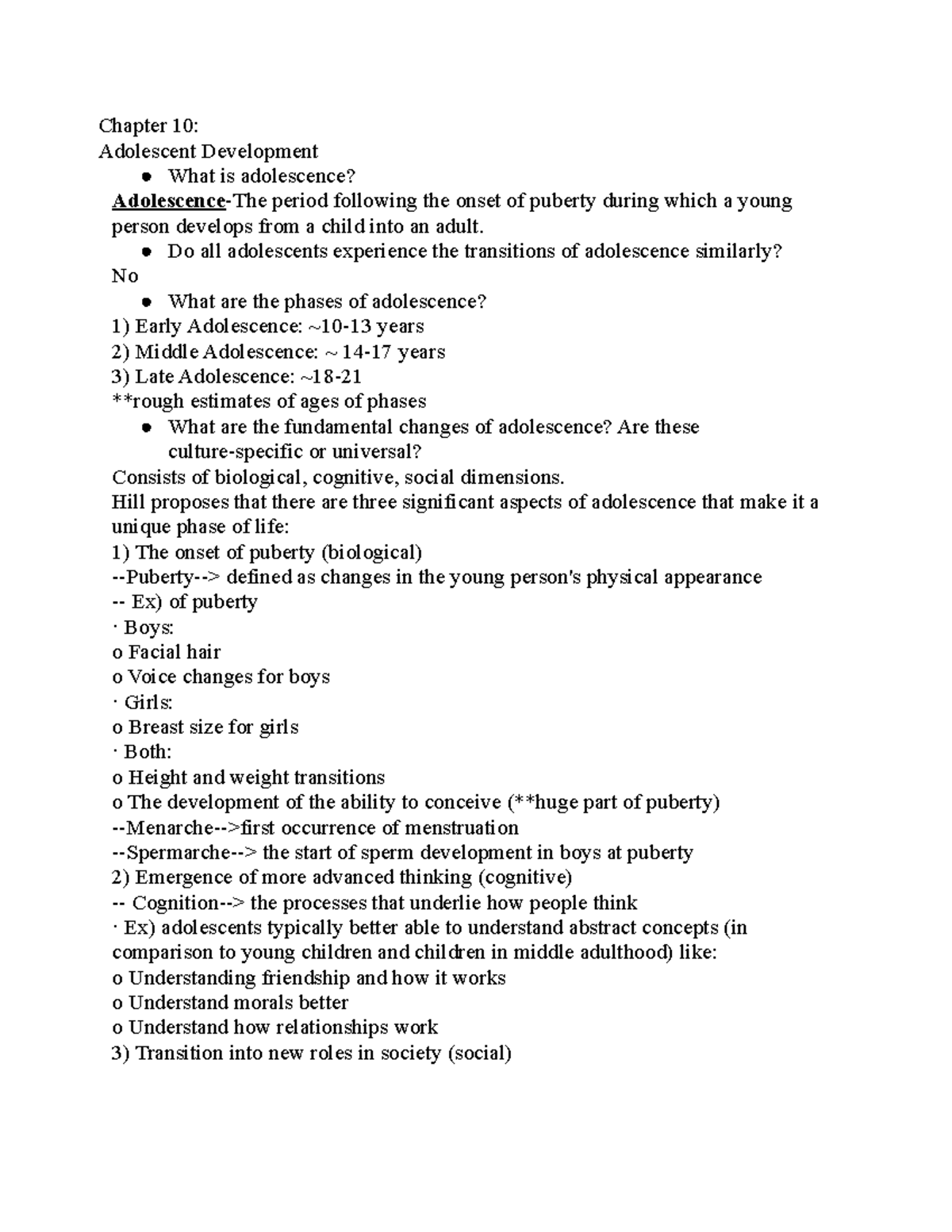 Exam 2 Study Guide EDUC 181 - Chapter 10: Adolescent Development What ...