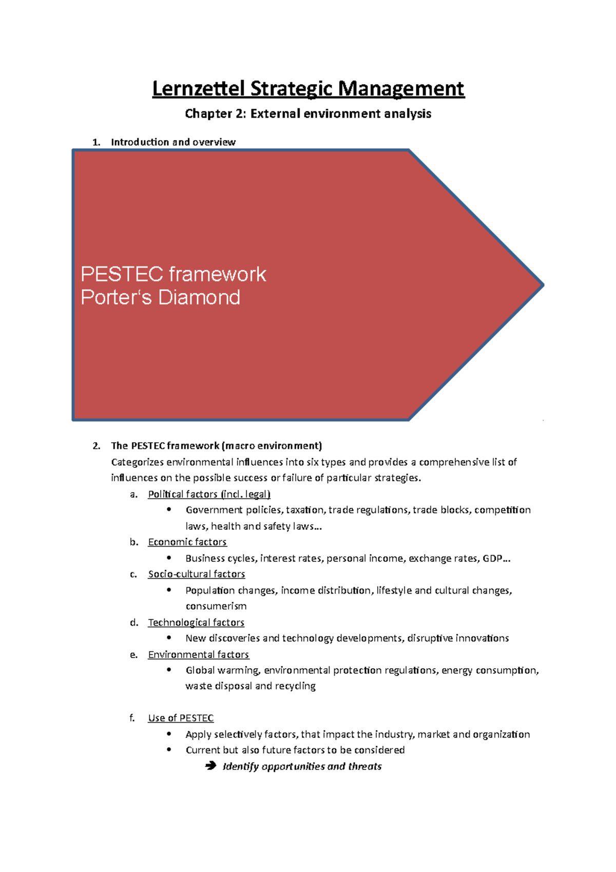 Lernzettel Strategic Management: External Environment Analysis ...