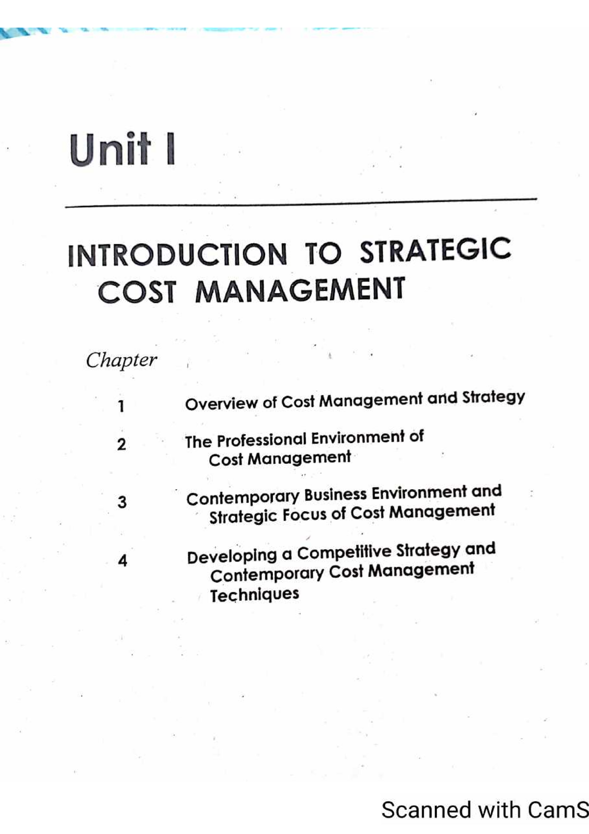 case study on strategic cost management