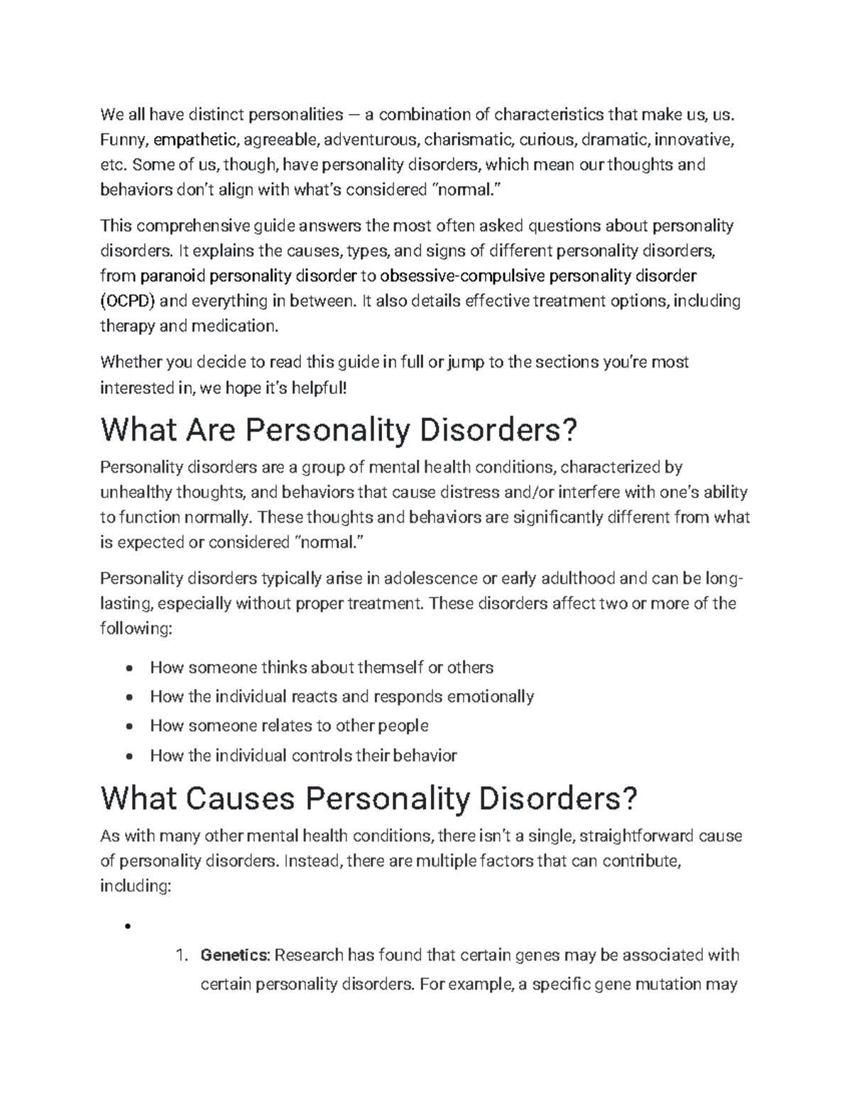 Personality Disorder Type Notes - We all have distinct personalities ...