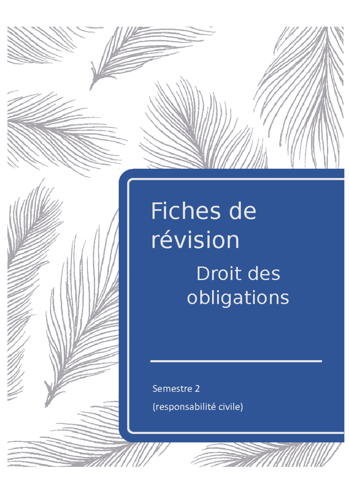 Fiches Et Cours De Droit Des Obligations – OYIM