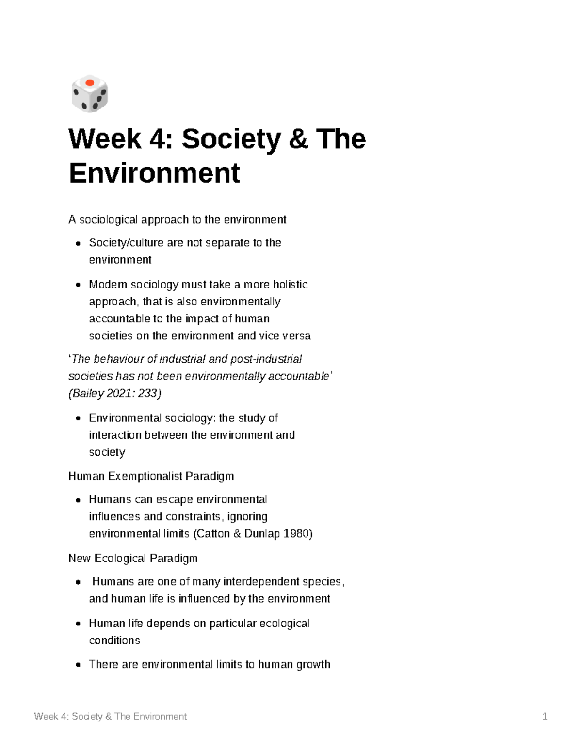 assignment on society and environment