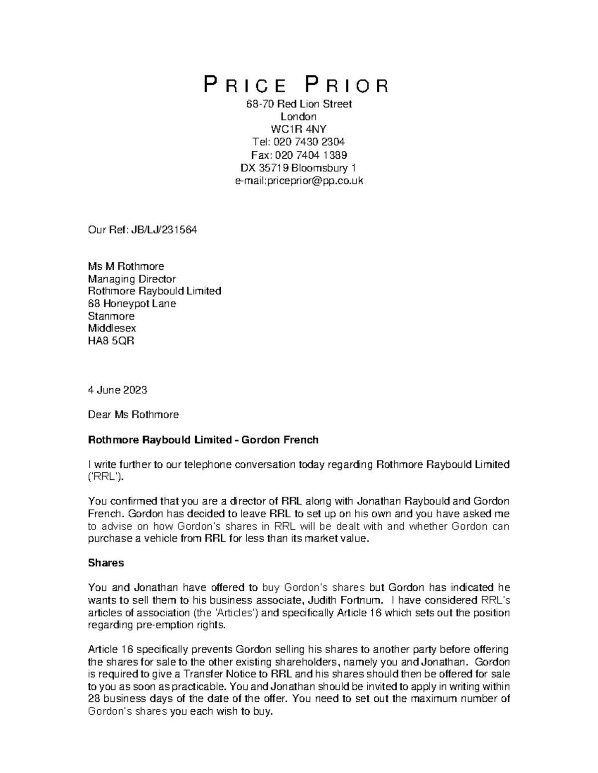 Writing Mock solution P R I C E P R I O R 68 70 Red Lion Street