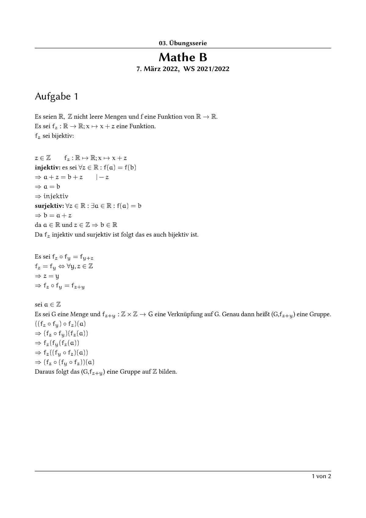 Mathe B Serie 3 - MLU - StuDocu