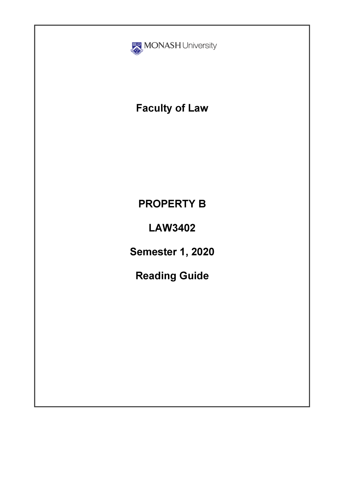 Reading Guide - Warning: TT: Undefined Function: 32 Faculty Of Law ...