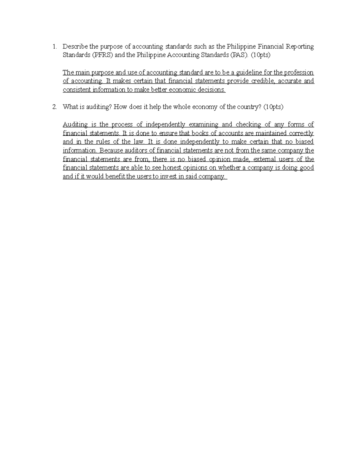 Branches of accounting describe the purpose of accounting standards 