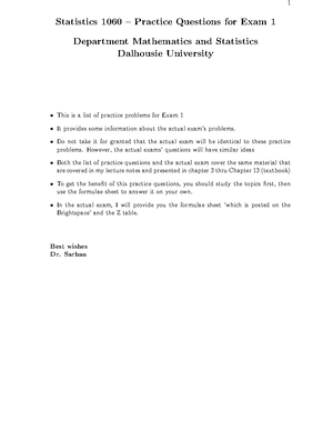 Practice Questions for Exam 2 - Department of Mathematics and ...