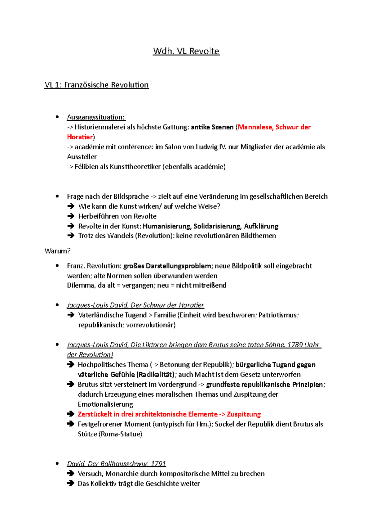 Französische Revolution Zusammenfassung Klasse 8 Zusammenfassung franz. Revolution - Wdh. VL Revolte VL 1: Französische