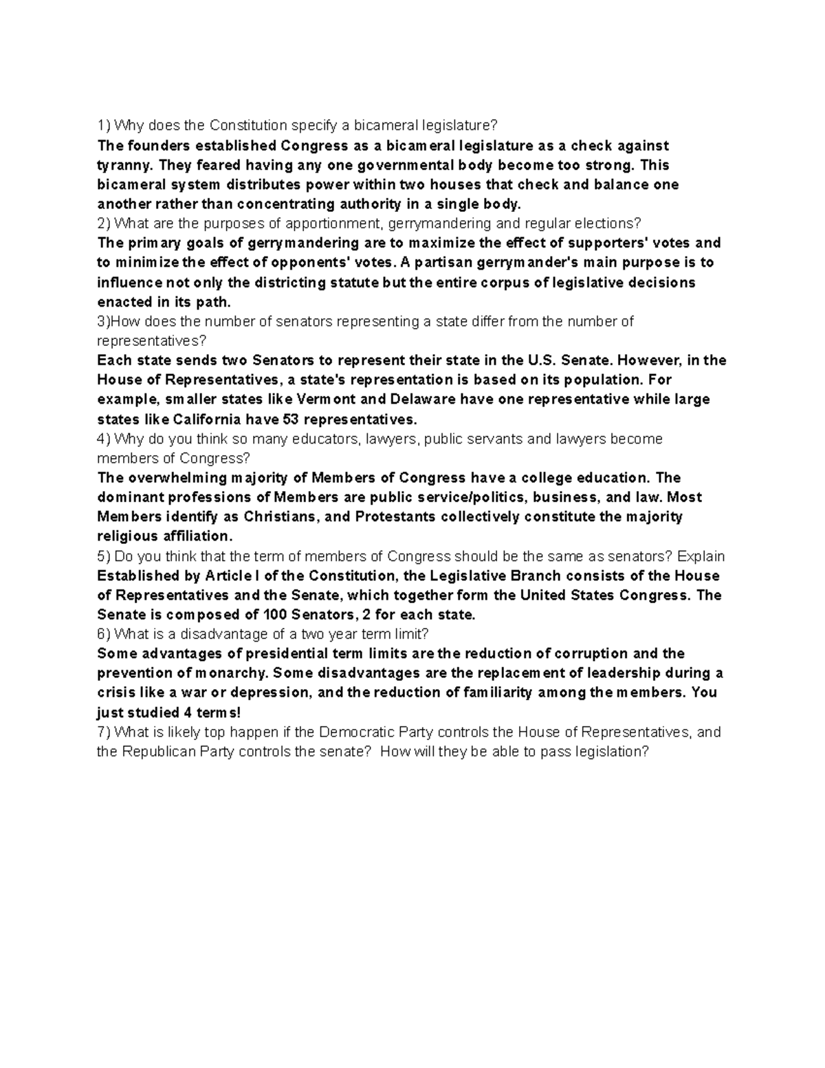 - The Legislative Branch Objective - Why does the Constitution specify ...