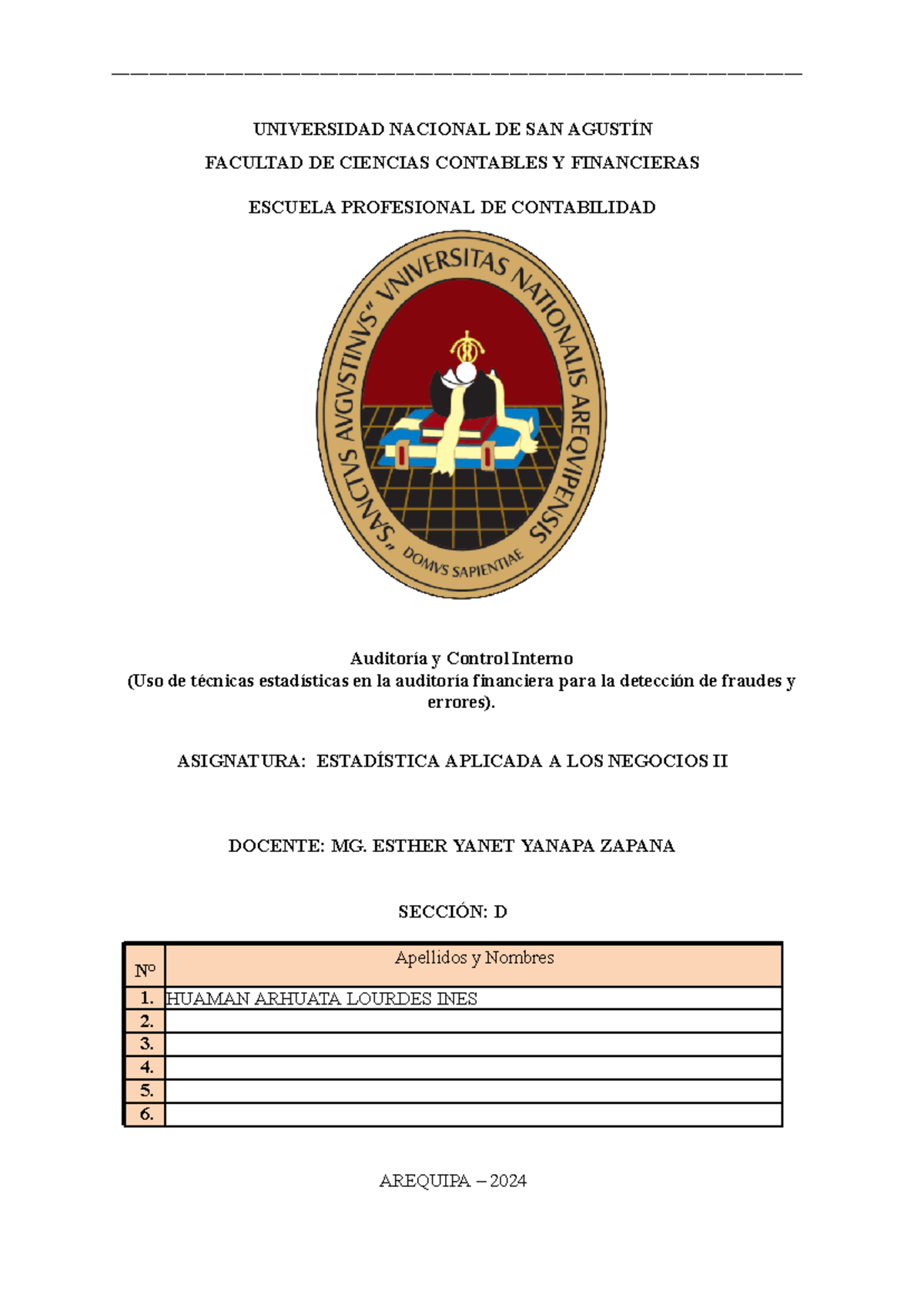 TIF Entrega 3 - KNLK - UNIVERSIDAD NACIONAL DE SAN AGUSTÍN FACULTAD DE ...