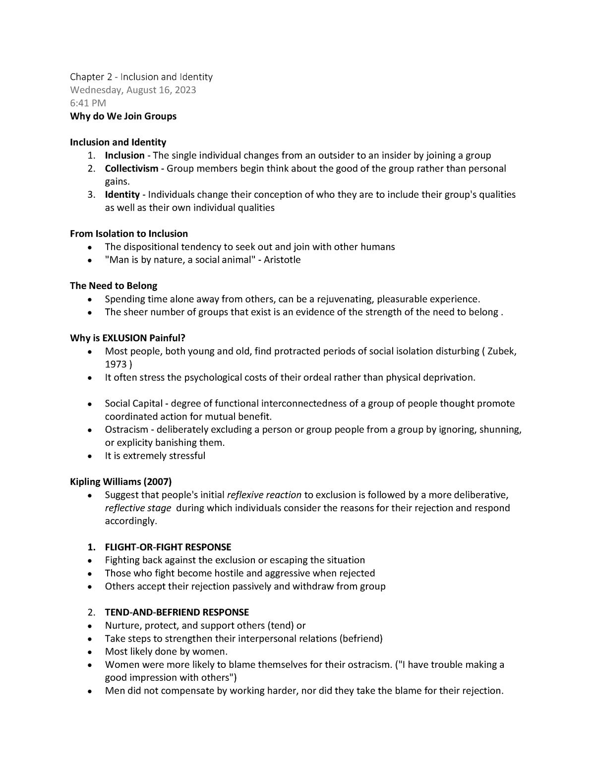 Chapter 2 - Inclusion and Identity - Chapter 2 - Inclusion and Identity ...