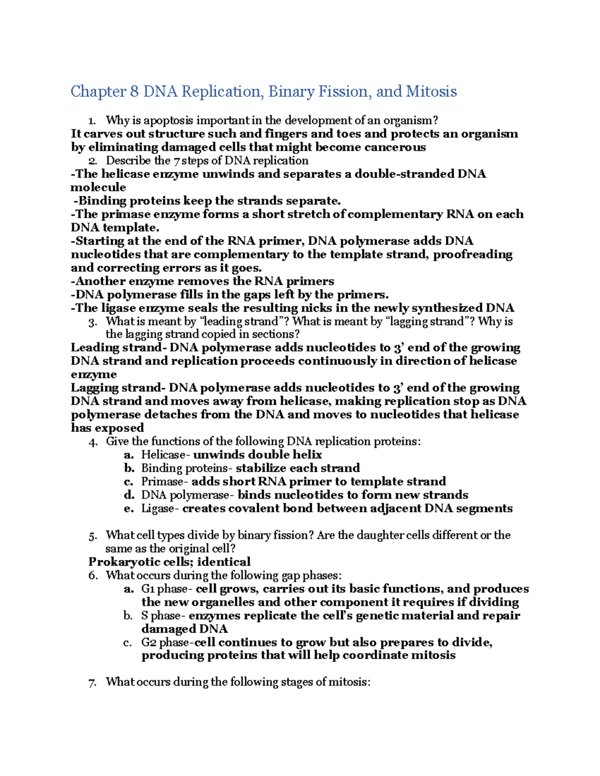 Weaghington Madison Chapter 8 Review Questions - Chapter 8 DNA ...