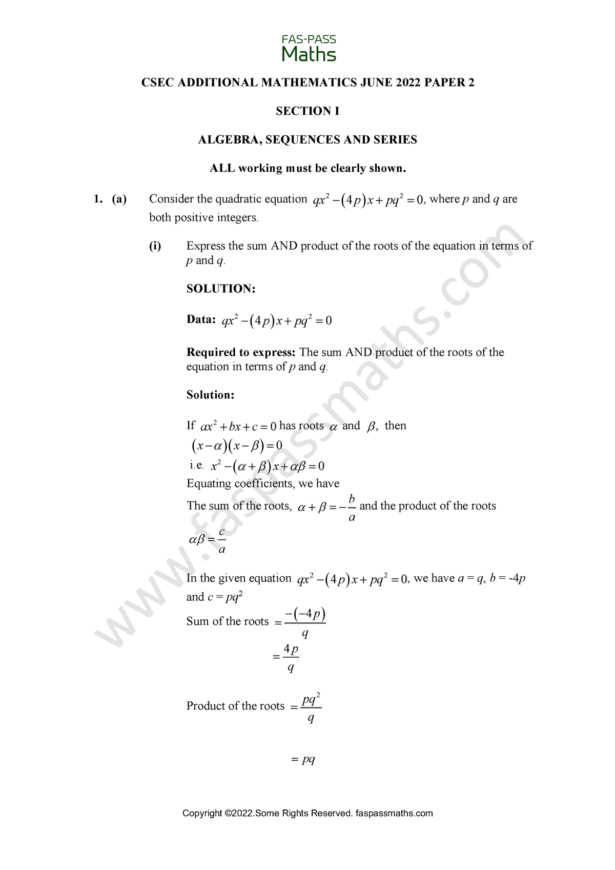 CSEC-ADD- Maths-JUNE-2022- Paper-2 - CSEC ADDITIONAL MATHEMATICS JUNE ...