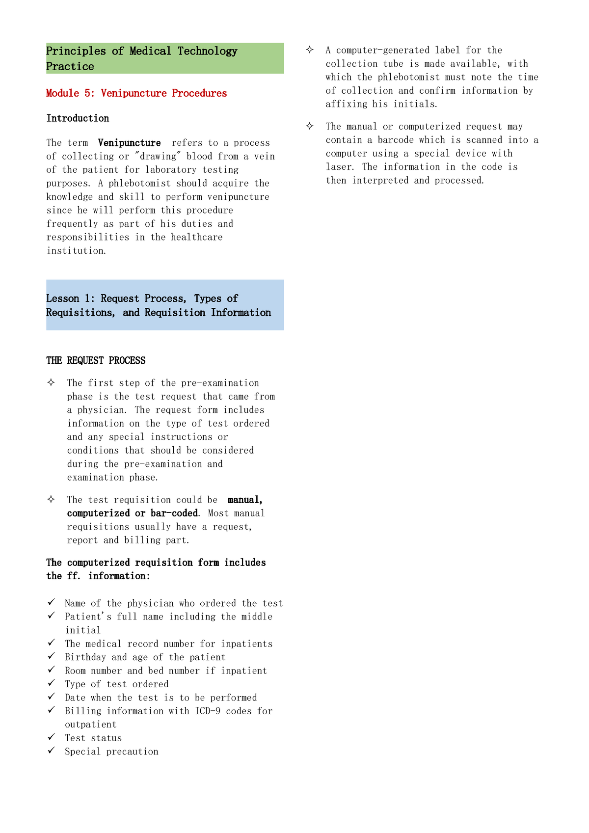 (3) Principles Of Medical Technology Practice (reviewer) - Principles ...