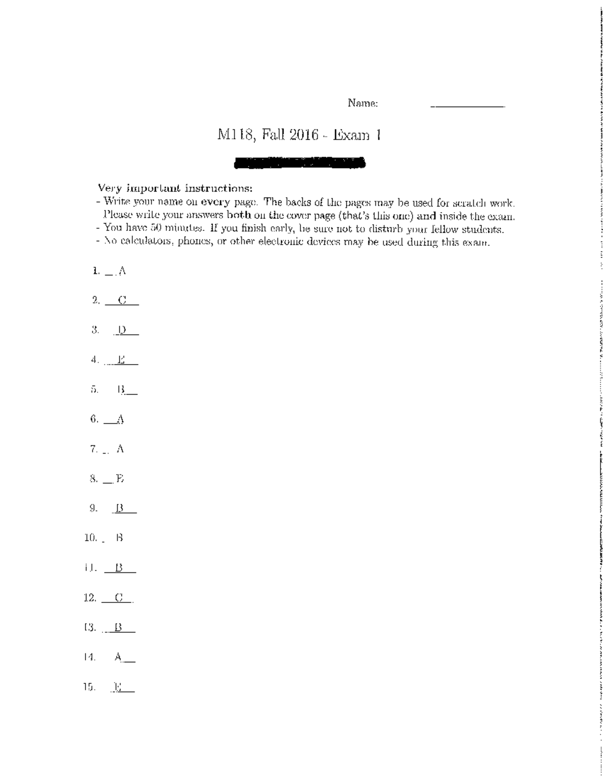 M118 Practice Exam 1 A - MATH-M 118 - Studocu