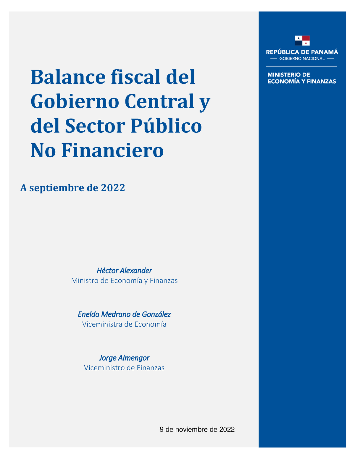 Balance Fiscal Preliminar a Septiembre 2022 - 1 Balance fiscal del ...