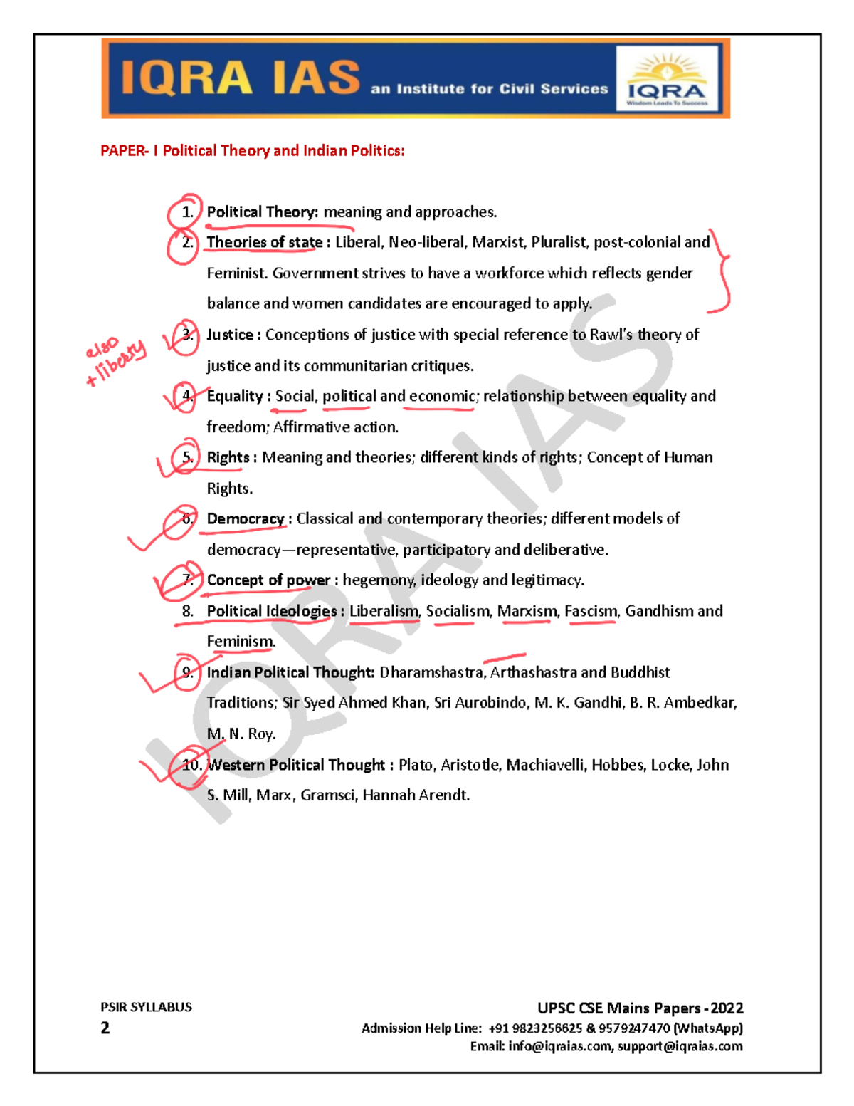 PSIR-Optional-Syllabus - UPSC CSE Mains Papers - Admission Help Line ...