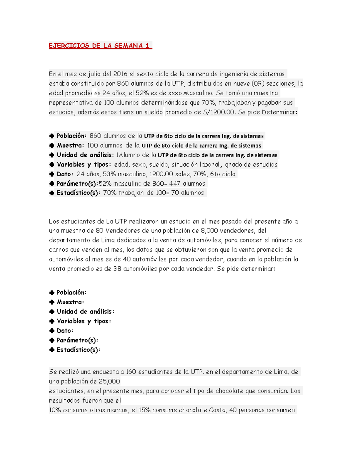 Ejercicios DE LA Semana 1 - EJERCICIOS DE LA SEMANA 1 En el mes de ...