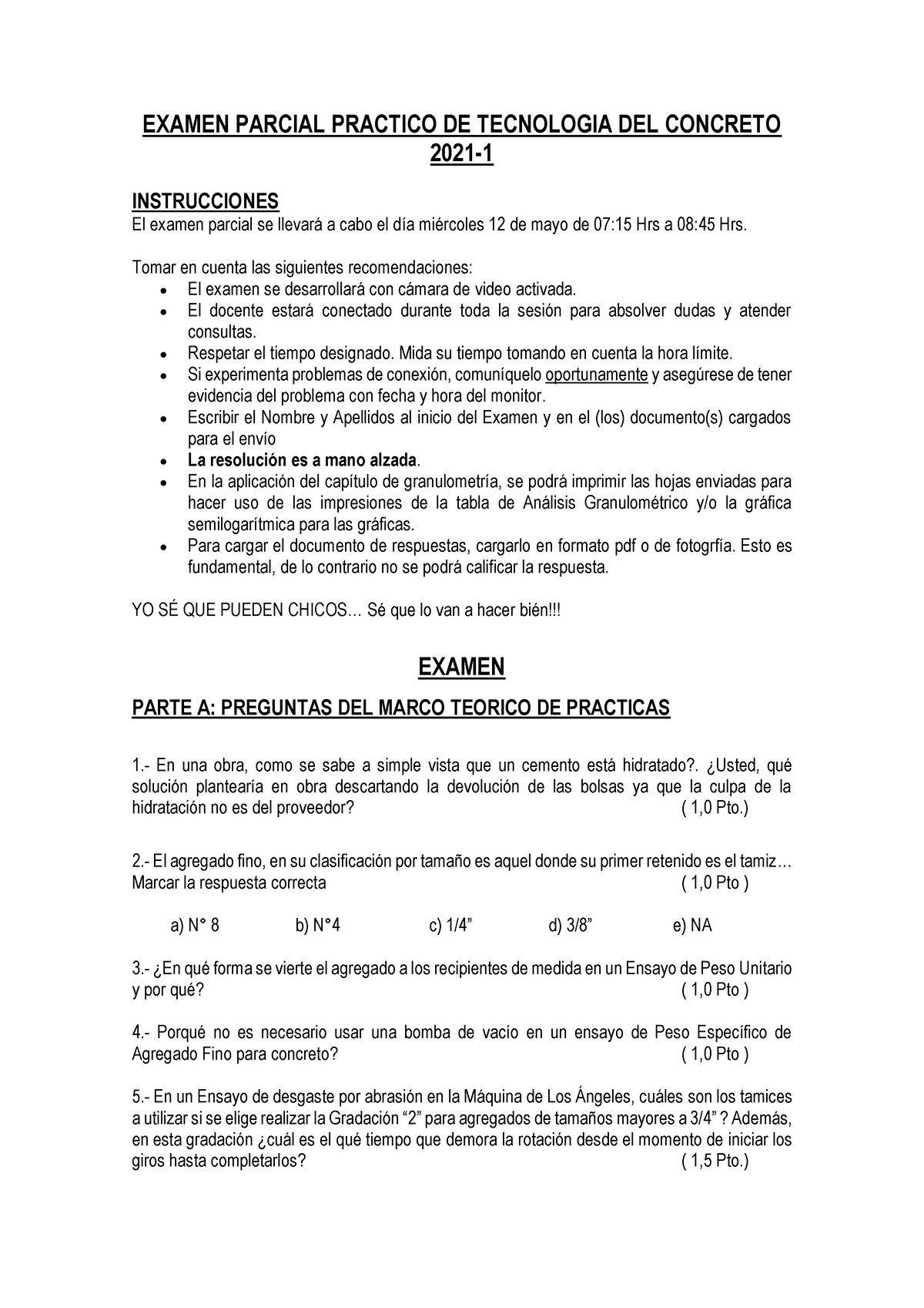 Examen Parcial Tecno CONC (Práct) 2021-1 - EXAMEN PARCIAL PRACTICO DE ...