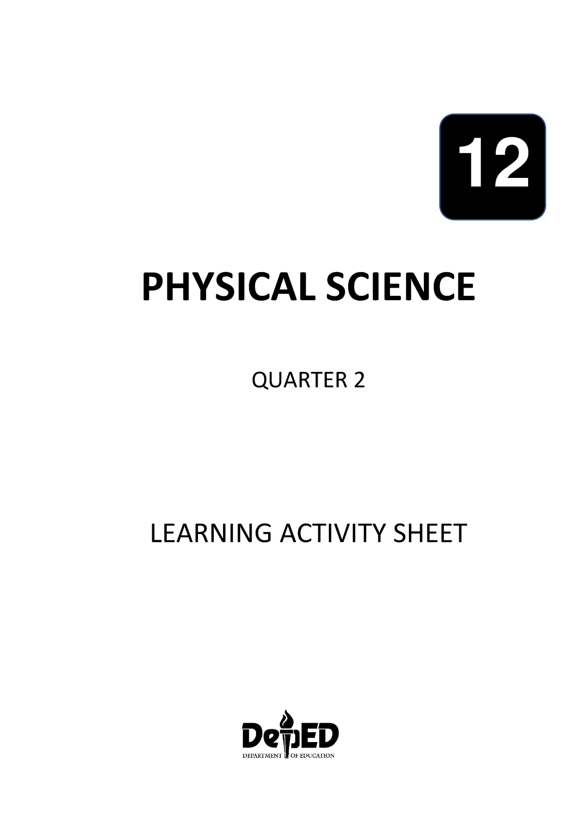 Physical Science Q2 Las 12 Physical Science Quarter 2 Learning Activity Sheet Address 7880