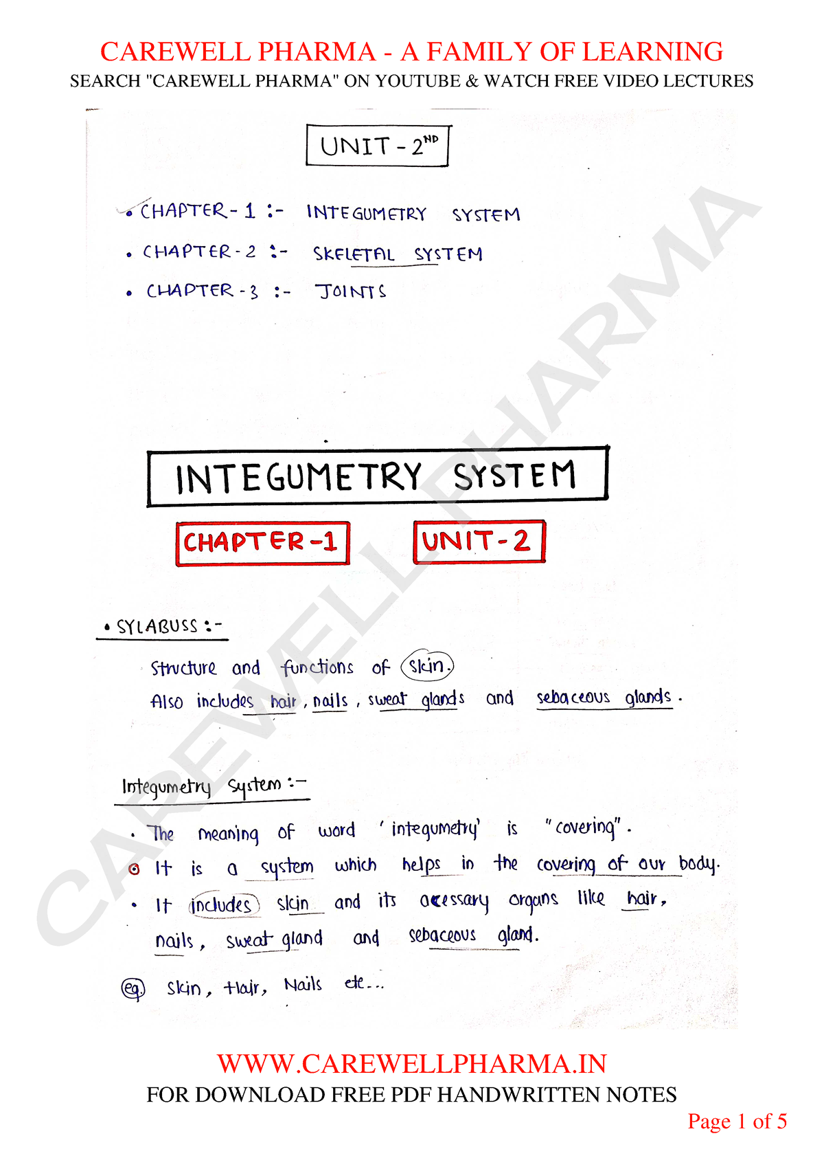 Chapter 1, Unit 2, Human Anatomy And Physiology 1, B Pharmacy 1st Sem ...