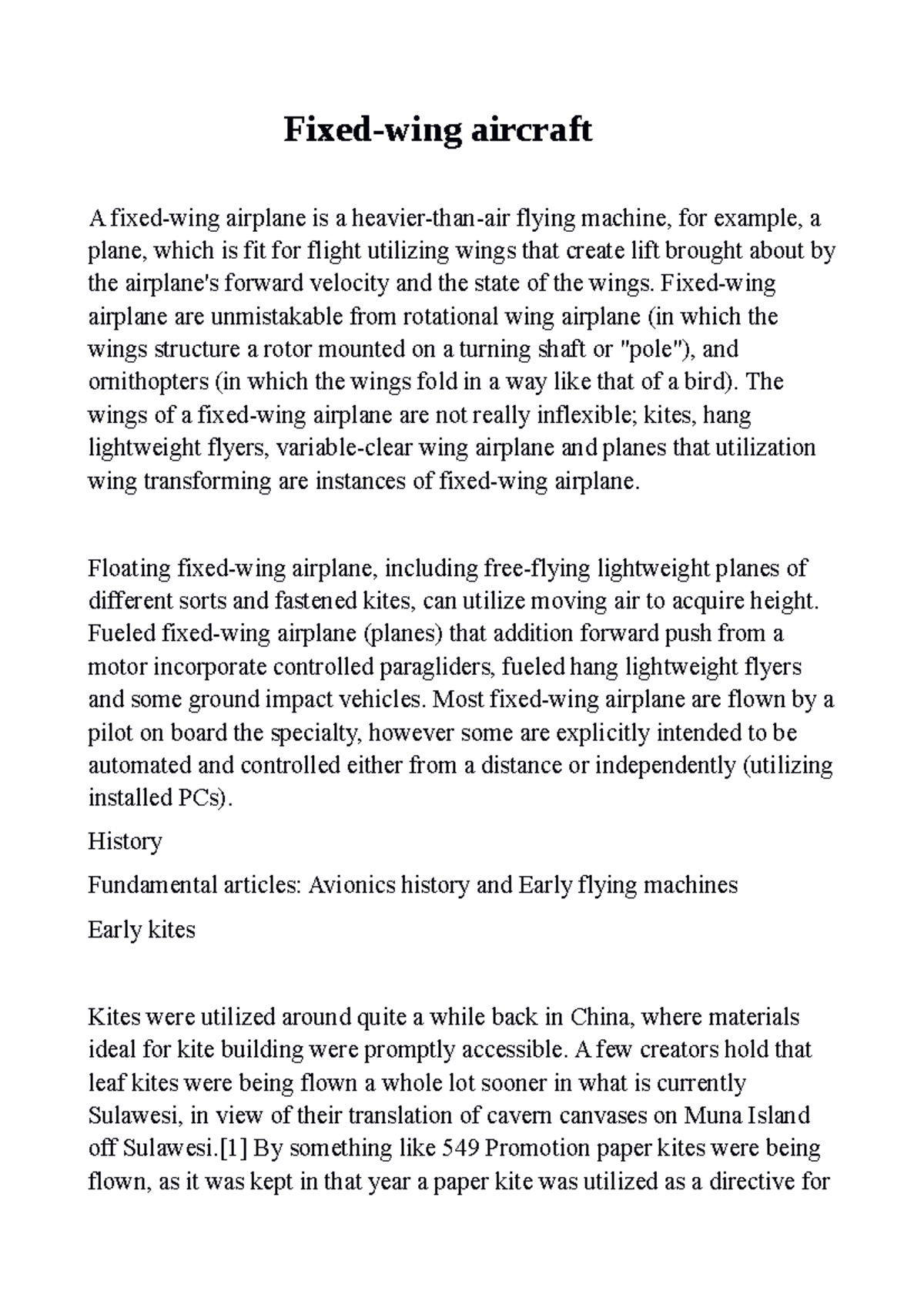 Fixedwing aircraft Ifah Fixedwing aircraft A fixedwing airplane