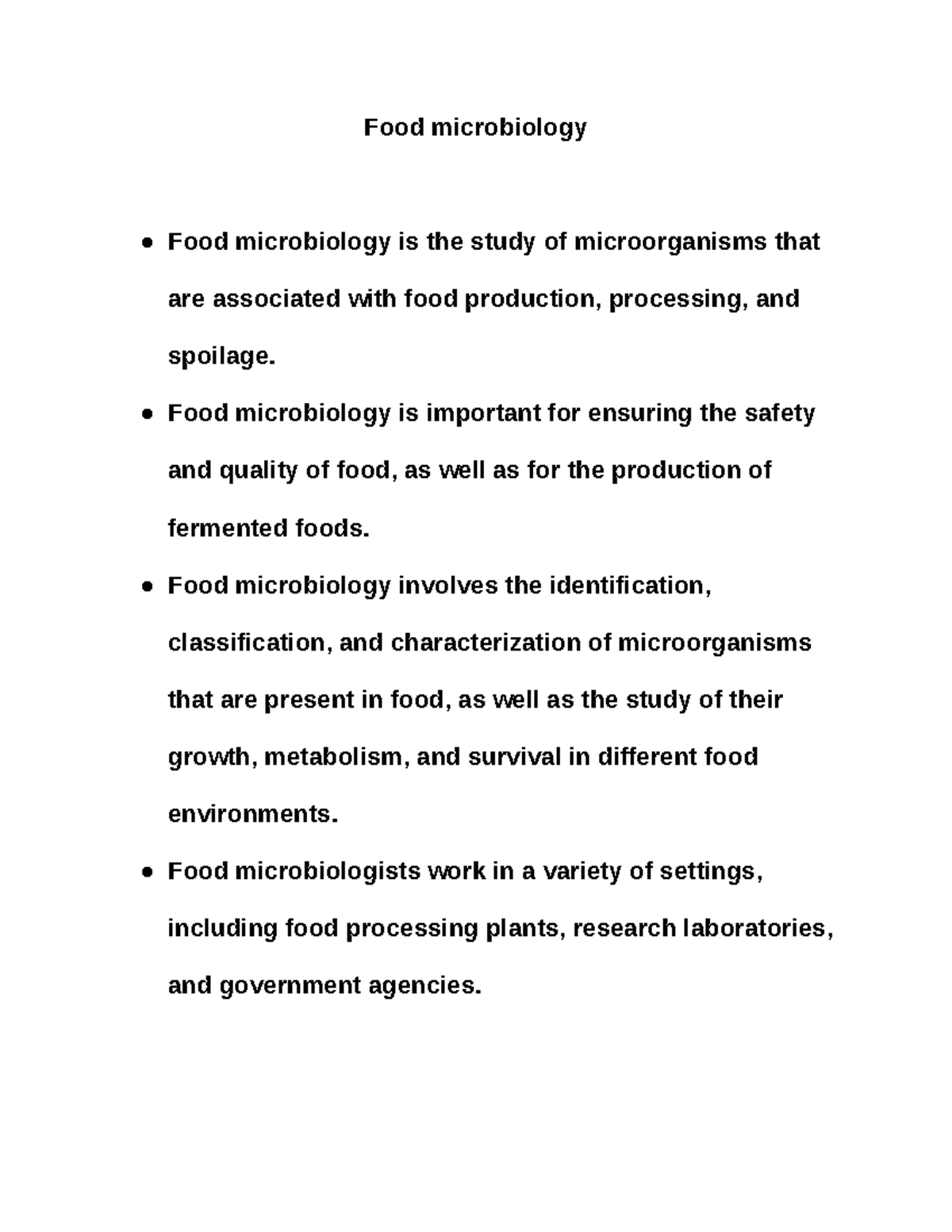 case study on food microbiology