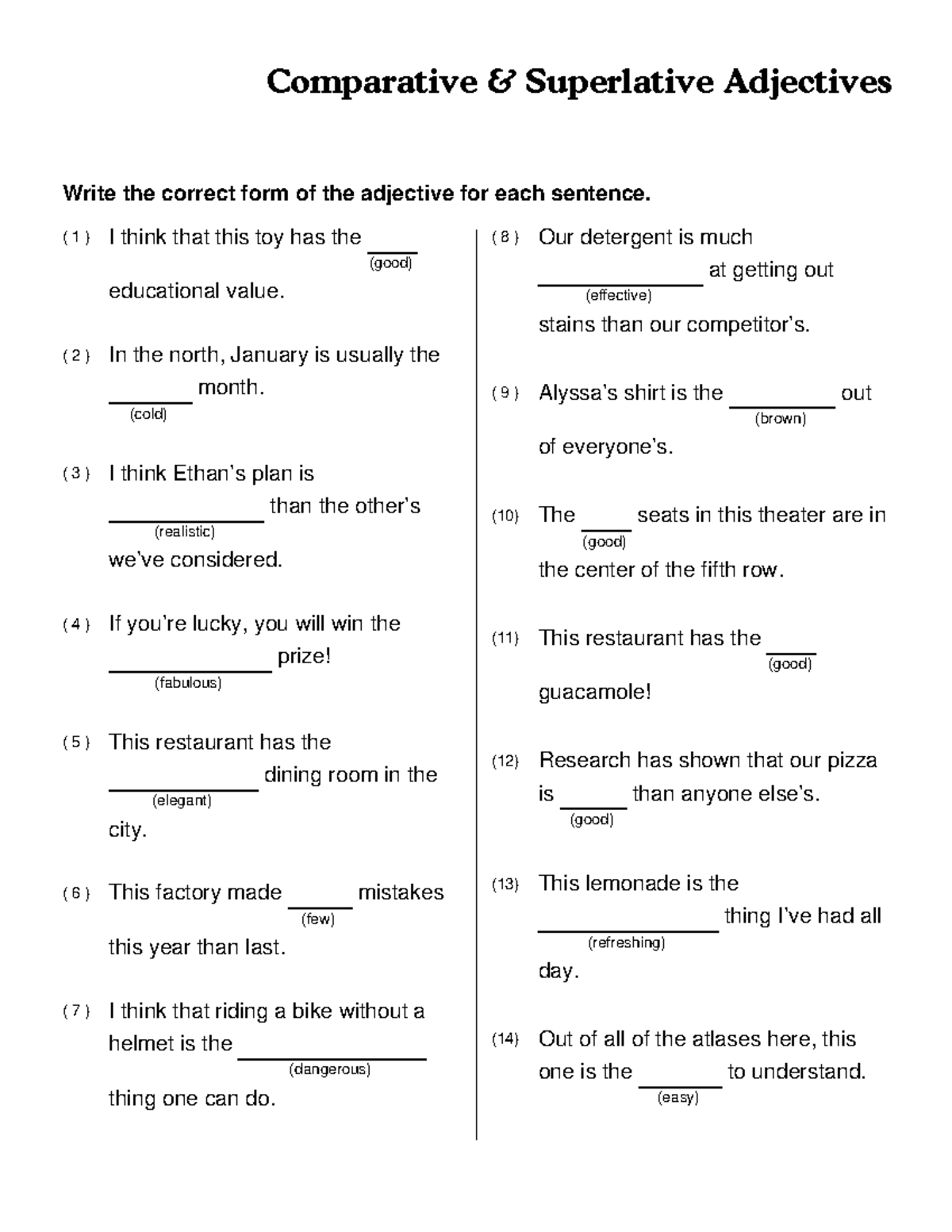 Unidad 3 Comparatives-superlatives - Comparative & Superlative 