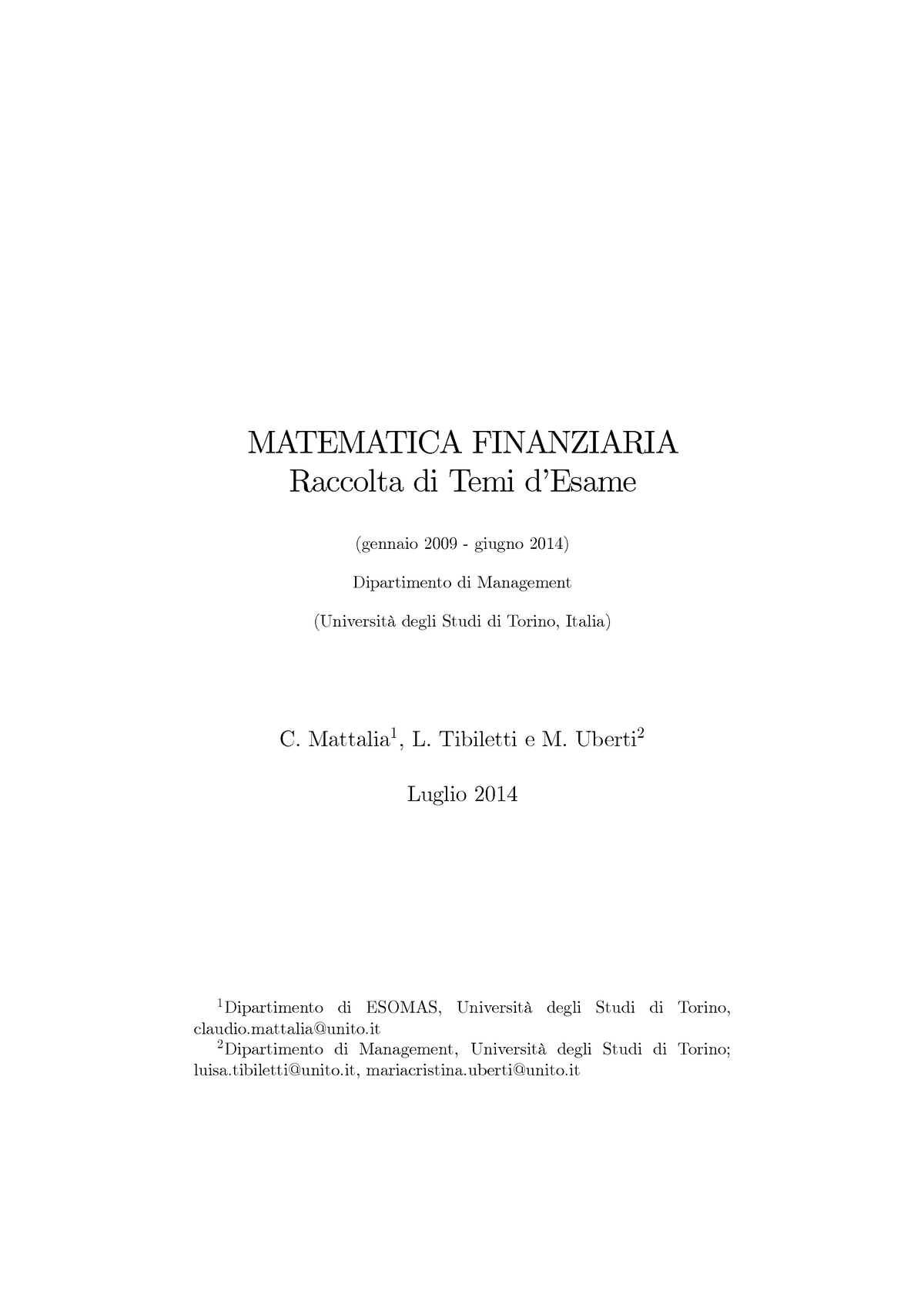 Corso di matematica. Matematica finanziaria - Claudio Mattalia