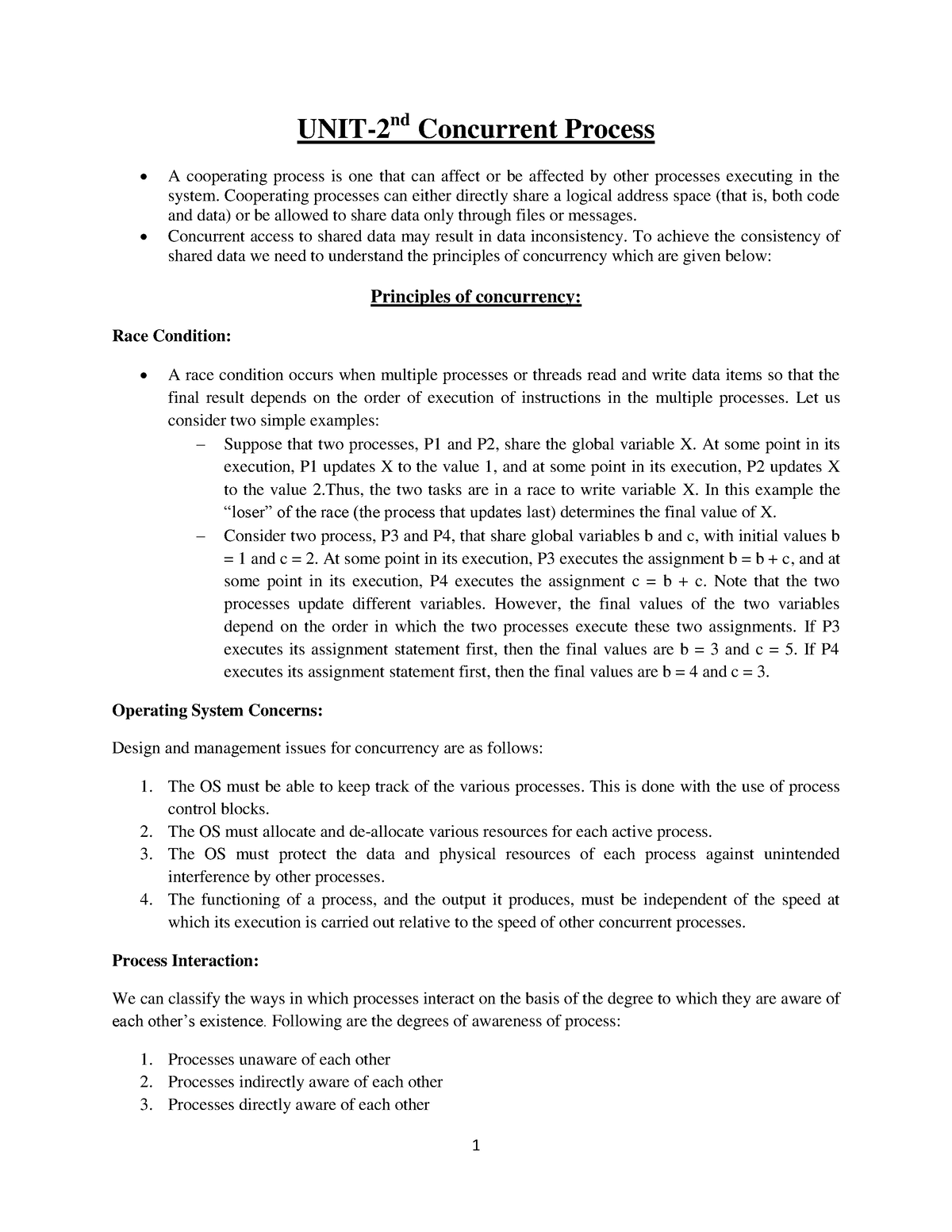 KCS-401 OS-UNIT-2 Notes - UNIT- Nd Concurrent Process A Cooperating ...