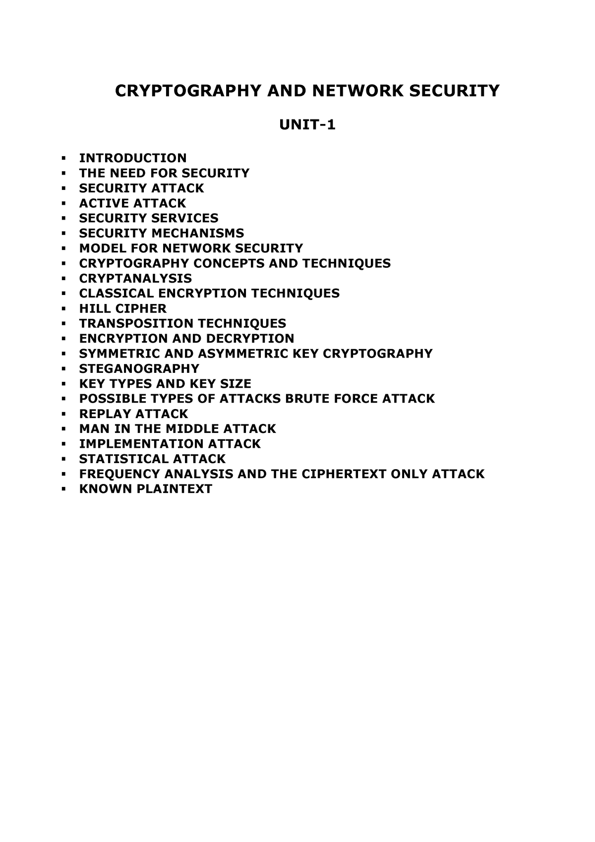 Cryptography AND Network Security - CRYPTOGRAPHY AND NETWORK SECURITY ...