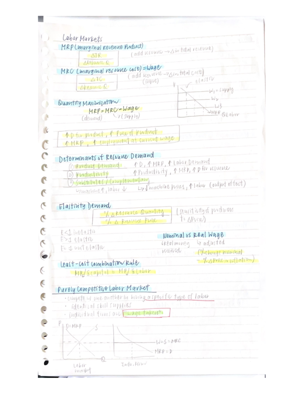 Labor Markets - Union models, marginal revenue product and resource ...