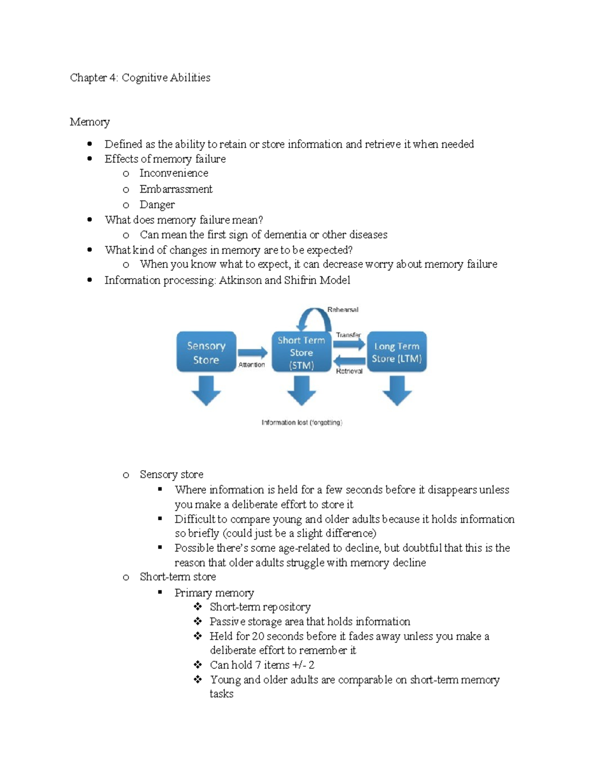 Adulthood and Aging Chapter 4 - Chapter 4: Cognitive Abilities Memory ...