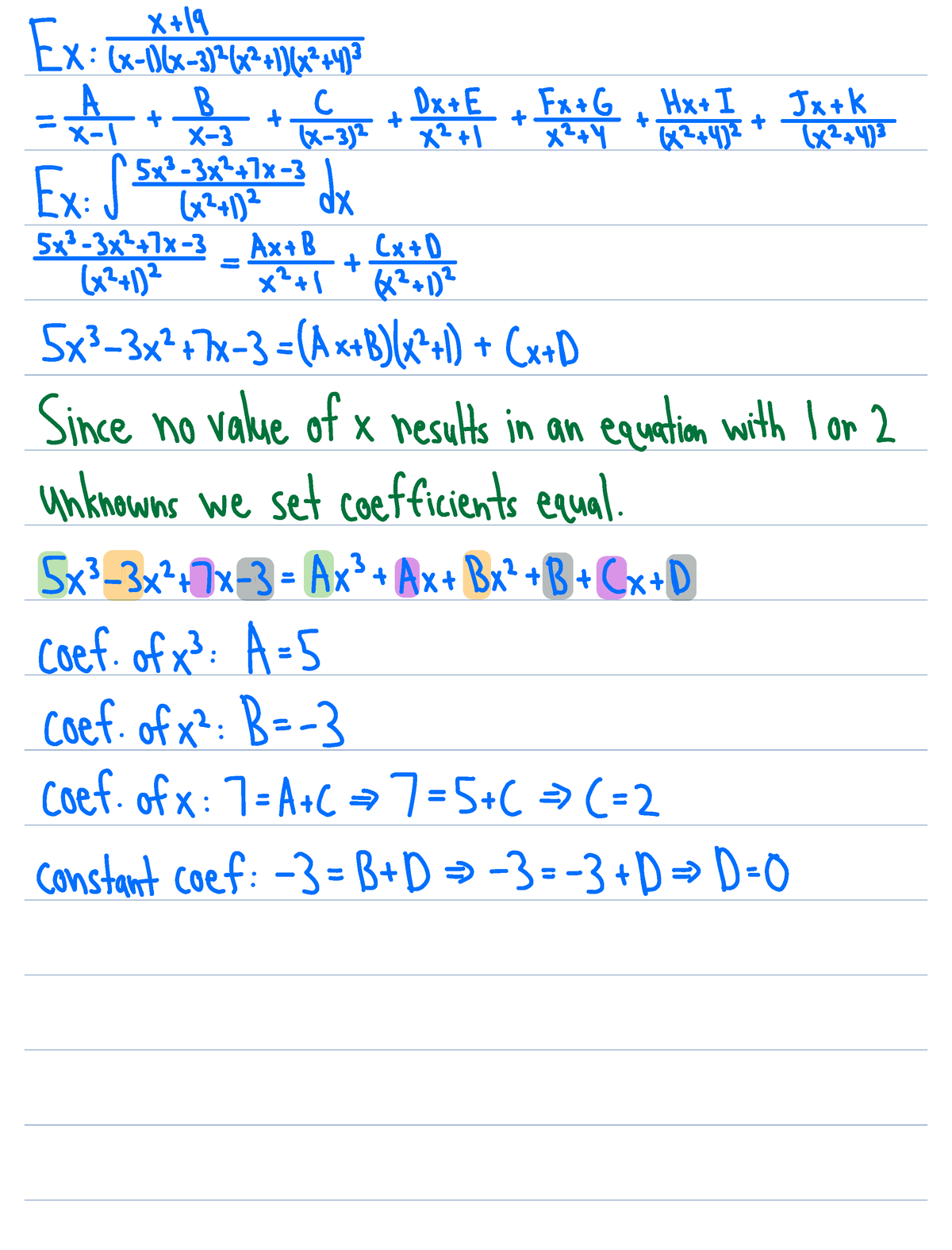 Partial Fractions(7.4) Case 4 Continued - ####### Ex Ex It Wallet 41 It ...