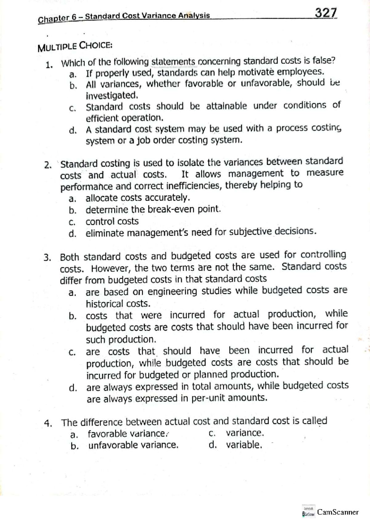 SBA- Standard-COST- Variance- Analysis- Questionnaire-WITH- Answers ...