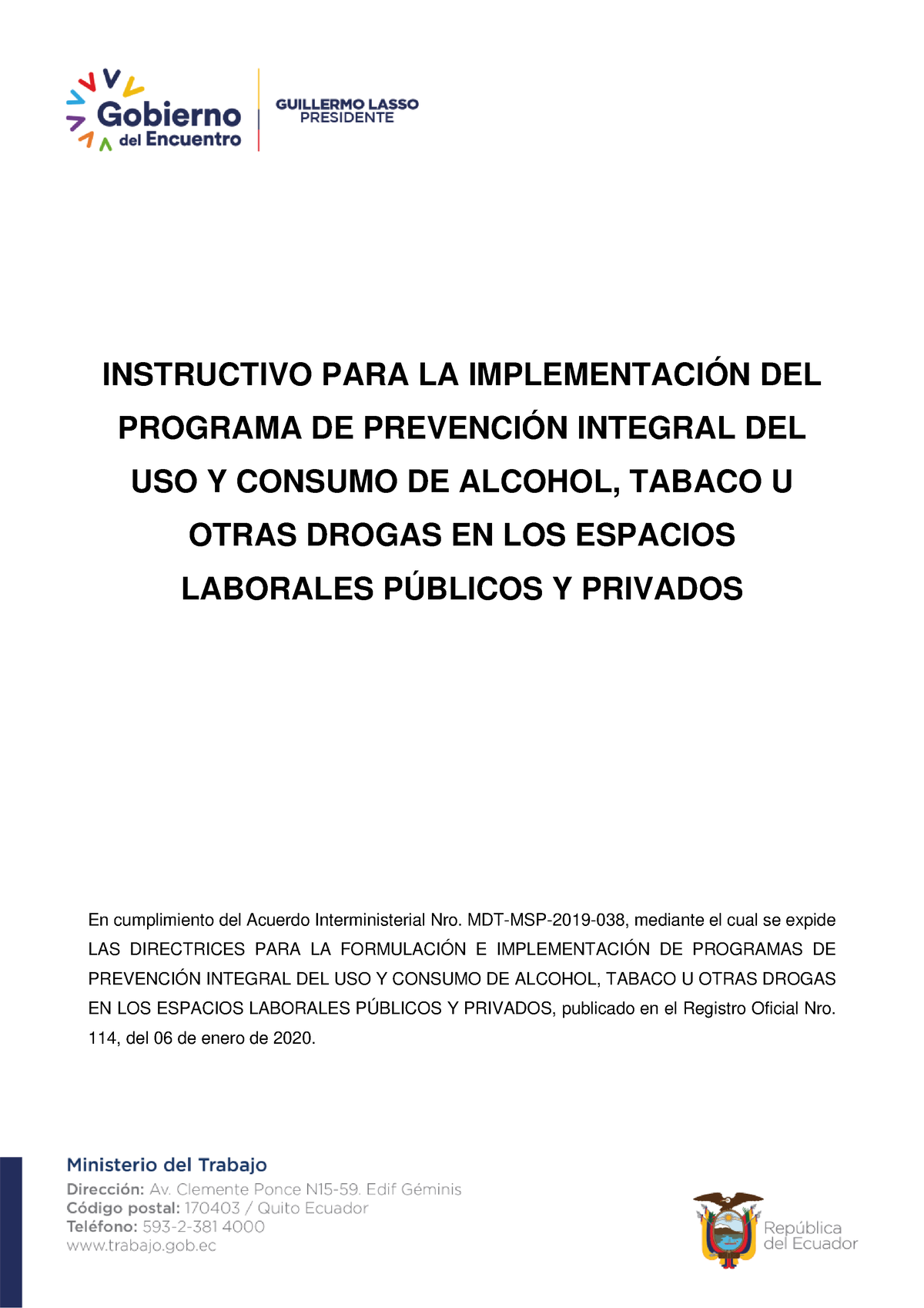 Instructivo PARA LA Implementaci N DEL Programa DE Prevenci N Integral ...