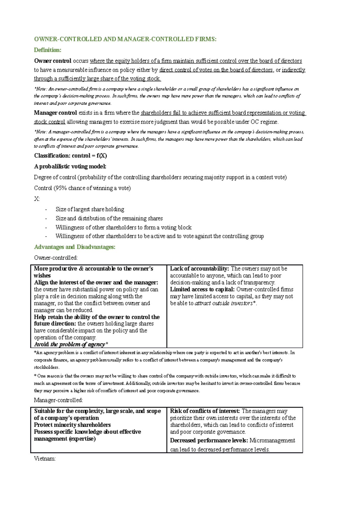 Ownercontrolled and managercontrolled OWNERCONTROLLED AND MANAGERCONTROLLED FIRMS