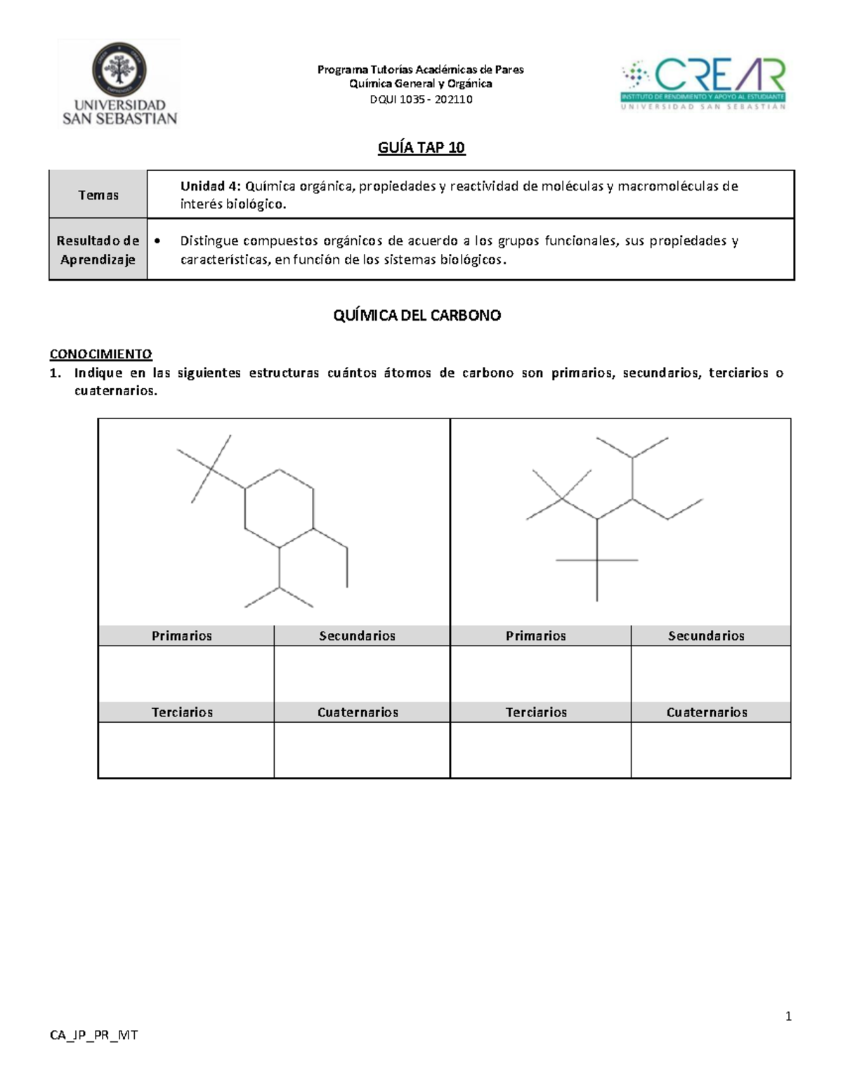 Guia QUIMICA Ejercicios Practica Unidad Carbono - Química General Y ...