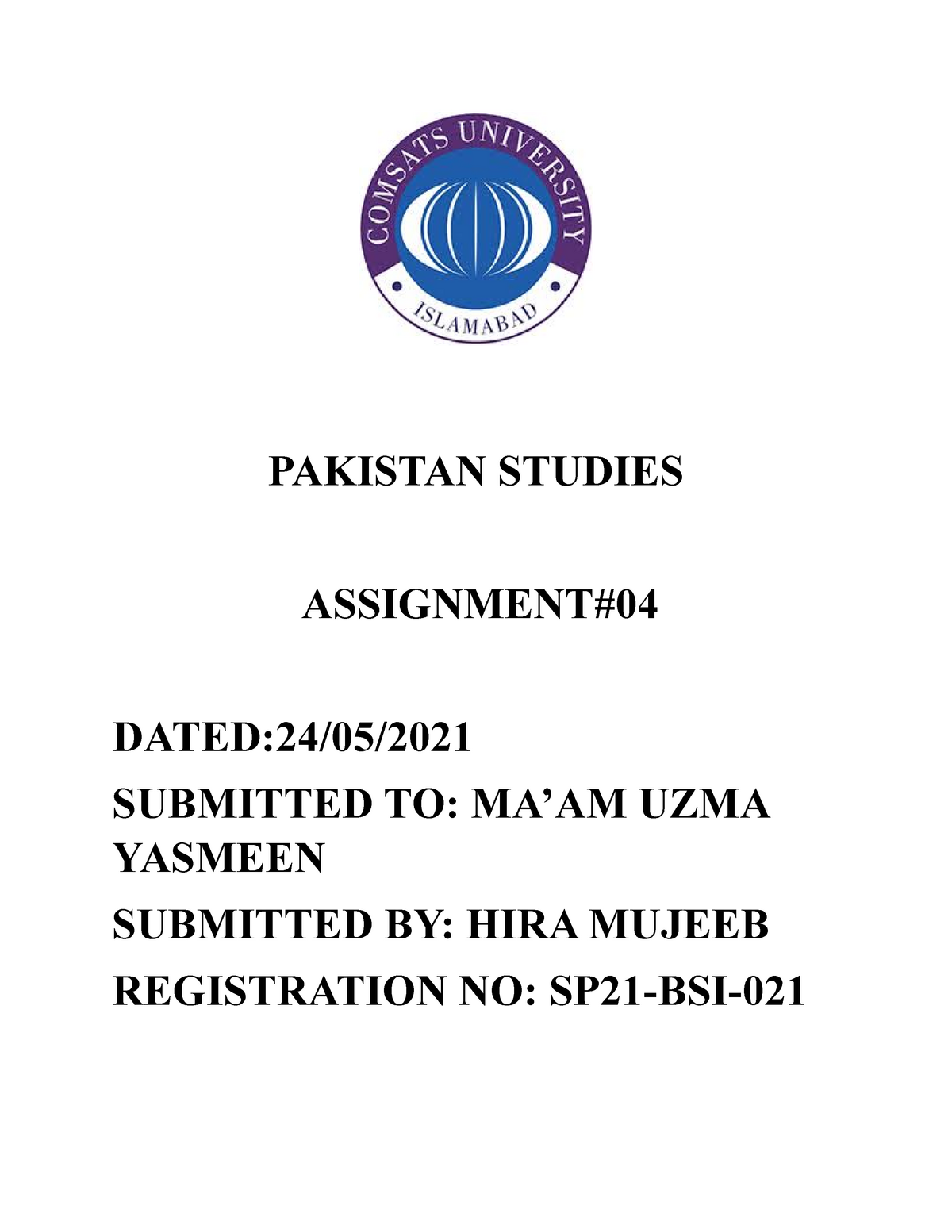 pakistan studies assignment topics in english